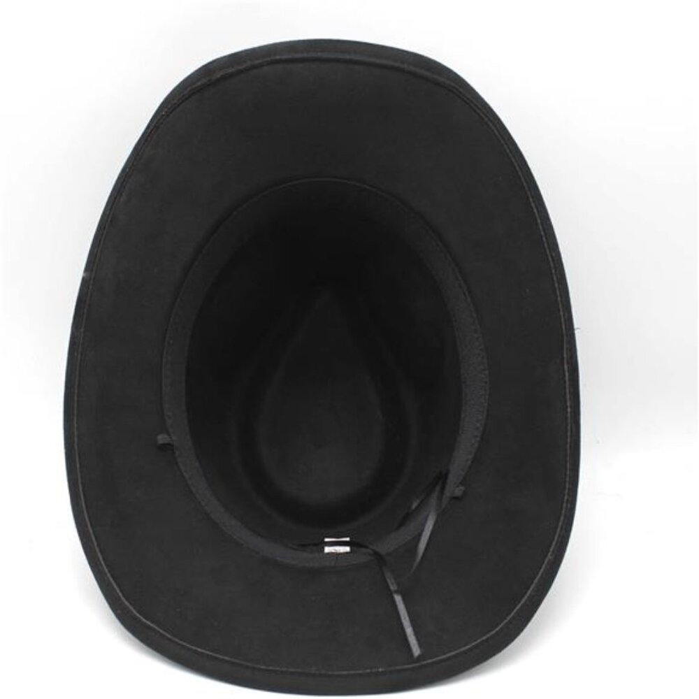 Suede Cowboy Cowgirl Hat Classic Black - Picture 4 of 5